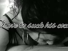 trixie, mature milf brunette, sucks cock skillfully with natural tits bouncing