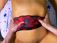 shy latina student seduces neighbor while being watched on camera