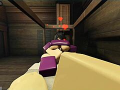 Roblox slut bends over for intense doggystyle pounding in cabin