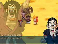 Bulma Adventure 4: Mr. Satan watches Miss Piiza get gangbanged at Cell Games