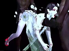 i watch two bbc guys fuck this bigboobs chick in 3d