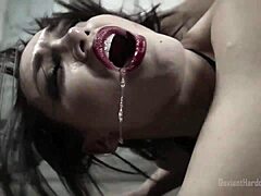 Caged Gabriella Paltrova Gives Sloppy BBC Blowjob! Damn!
