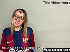 yo, barcelona fan got slammed by psg guys in stadium halls! ⚽🔥