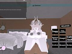 Yo, check this wild Roblox whore riding big black cock like a pro!