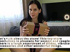 beauty anna unboxes a black dildo from funzze toy store