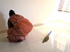 Tamil Maid Prabha Sneakily Jerks Owner's Cock During Work