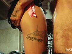 Mature gay hunk with tattoos gets his fat ass pounded close up in homemade video