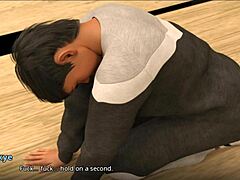 Cartoon milf with big tits teases in 3d erotic scene as new coach