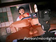 slutty cowgirl compilation riding squirting creampie in cartoon anime hentai tits