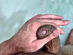 Chubby Guy Cums Hard in Bathroom Solo