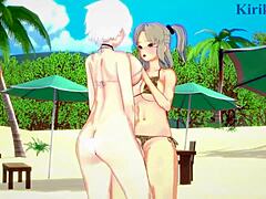 Imu and Miyabi in Wild Lesbian and Futanari Action