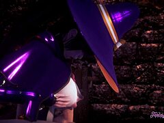 Genshin Impact 3D hentai shows Mona’s boobjob skills. She gets drilled in anime-style Japanese porn.