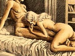 retro erotic art in vintage style