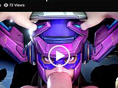 Sombra's gloryhole deepthroating and face fucking marathon