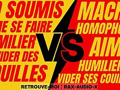 Hardcore French macho dominates weak submissive gay in sport.