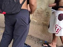 Oferencendo Meu Amigo na Ciclovia for RAW Public BAREBACK Action!