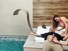 I handle two naughty latinas cumming hard