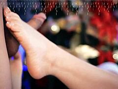 Horny Latina Blonde Deepthroats Boyfriend's Cock Then Gives Intense Footjob