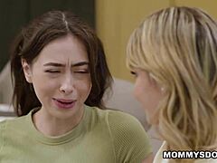 stepdaughter demi hawks catches chloe surreal and serene siren banging and joins in