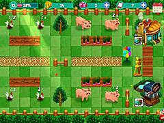 Redhead babe flashes big tits on ranch in Nutaku Booty Farm Part 10