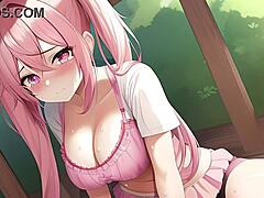 Ai anime girl in intriguing hentai scene