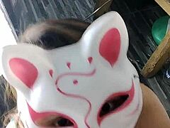 Busty Asian girlfriend gives immersive POV blowjob experience