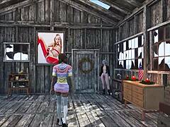 fallout 4 sexy at home with cute brunette