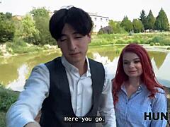 Redhead Whore Shows Off in Public