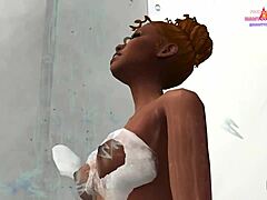 mae bangs step-brother moriah in steamy morning shower while parents sleep