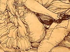 Vintage Erotic Cartoon Illustration with Retro Charm