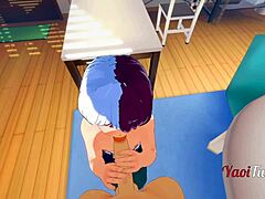 Boku No Hero Yaoi: Todoroki Shoto Sucks Bakugou Katsuki Hard