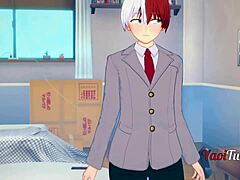 Boku No Hero Yaoi: Todoroki Shoto Sucks Bakugou Katsuki Hard