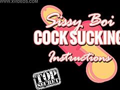 I Can't Get Enough of Giving Sissy Boi Cock Sucking Tips in This Wild Session