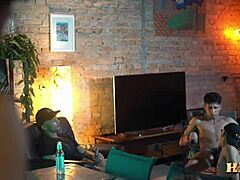 Wild Group Sex with Italian and Brazilian Twins in Action