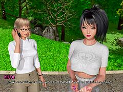 3D Cartoon Babe in Ripped Outfit Tease