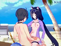 Pecorine, Karyl, and Yuuki having intense sex