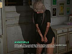 Sexy anime girl in cute outfit shows off her big tits in 3d game