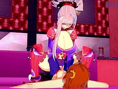 miyamoto musashi and semiramis in wild futanari sex with ritsuka fujimaru! 🔥💦