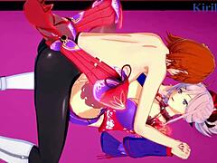 miyamoto musashi and semiramis in wild futanari sex with ritsuka fujimaru! 🔥💦