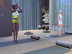 Lustful lesbian sluts got wild in gym action. Preview of steamy anime hentai SFM.