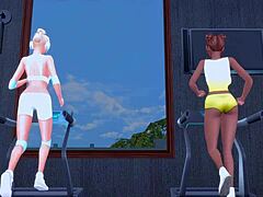 Lustful lesbian sluts got wild in gym action. Preview of steamy anime hentai SFM.