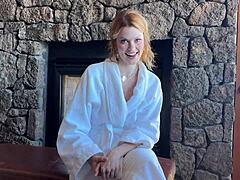 Slutty redhead bridesmaid locked out before hotel wedding chaos