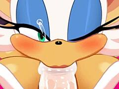 Rouge performs oral and anal in game