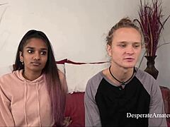 Desperate Amateur Babes Take Hard Pounding in Bedroom Threesome