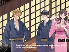 Hentai game ntraholic fucks his wife in front of him and takes her to thermal onsen for more fucking part 8