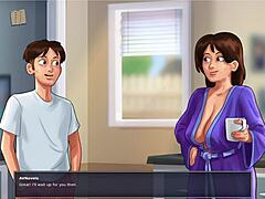 Summertime Saga 105: Busty Brunette Milf in Erotic Hentai Game with Big Ass and Tits Action