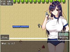 i am massaging my friend's big tits in the school pool.