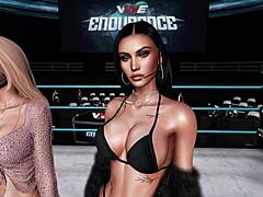 Bikini Contest Heats Up in Virtual Pro Wrestling Showdown