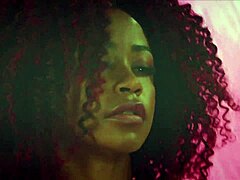 Hot Ebony Brunette Masturbates To Intense Orgasm