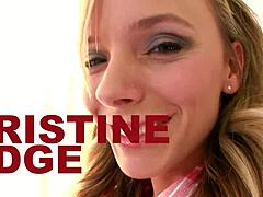 pristine edge gives pov blowjob to huge cock and swallows the big load